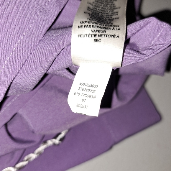 Chicos Lavender Blouse Size 1 Metallic Rope String - Picture 9 of 12